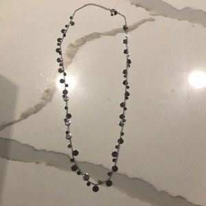 Silver necklace. Silver dots.